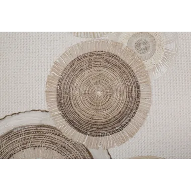 OBRAZ NA PŁÓTNIE CIRCLY Z WSTAWKAMI -B- 50X3,2X100 cm